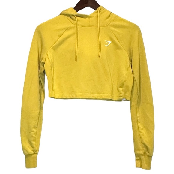 Gymshark Tops - (Sold)Gymshark Cropped Hoodie Mustard Yellow Training Top Women’s Size XS